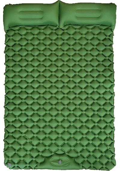Gm-sr01 Çift Kişilik Uyku Matı 190x122cm Şişme Kamp Yatağı Ankastre Pompalı Yastıklı Yeşil