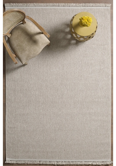 Mariesse Home Naturel Bukleli Yumuşak Dokulu Iskandinav Dokuma Halı Doho E602 Bej