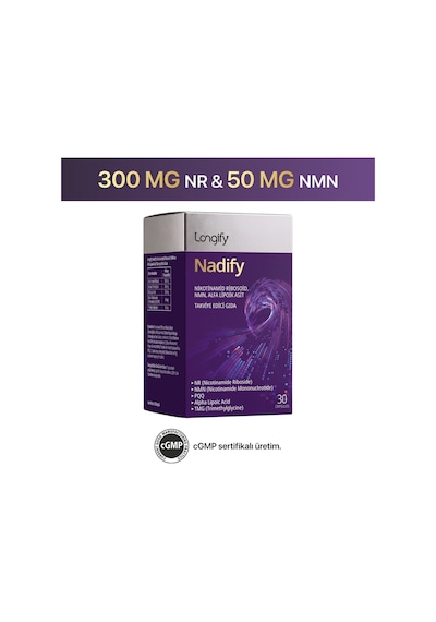 Longify Nadify Nr, Nmn, Pqq, Alfa Lipoik Asit Ve Tmg Takviye Edici Gıda 30 Kapsül