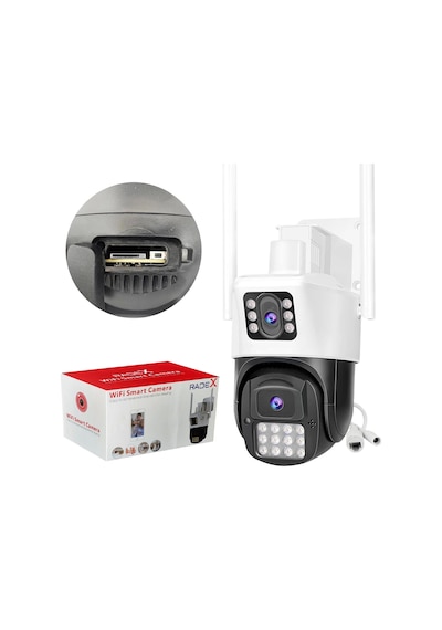 Radex Rx-23aı Smart Güvenlik Kamerası 2 Kameralı 3+3mp Wi-fi Ptz Renkli Gece Görüş
