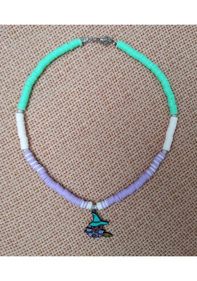 Yeşil Mor Kedi Boncuk Fimo Kolye Renkli Kadın Kolye PYTKFIMOKLYE0 Gümüş