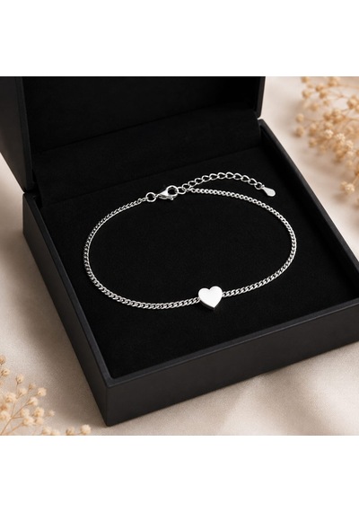 Amora Heart Anklet Kalp Işıltısı Çelik Halhal Çok Renkli
