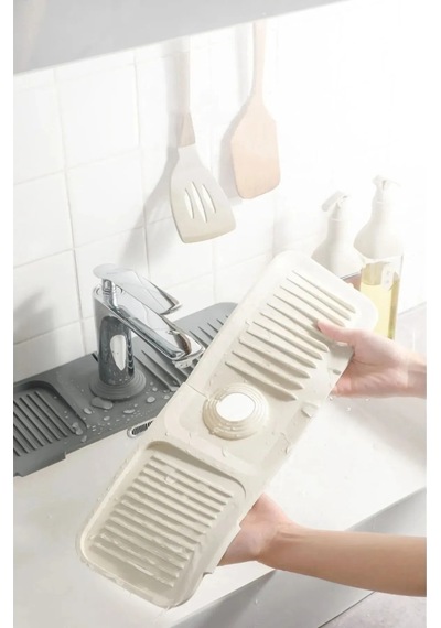 Elastik Musluk Matı Su Tutucu Düzenleyici Kaydırmaz Taban Organizer Mutfak Banyo Lavabo Silikon Beya Diğer