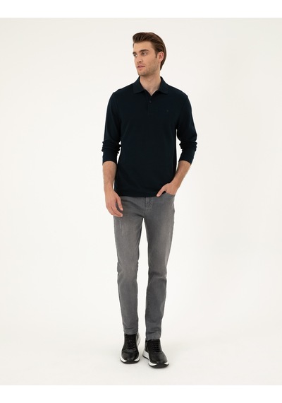 Pierre Cardin 50294438-vr033 Slim Fit Basic Erkek Sweatshirt Lacivert