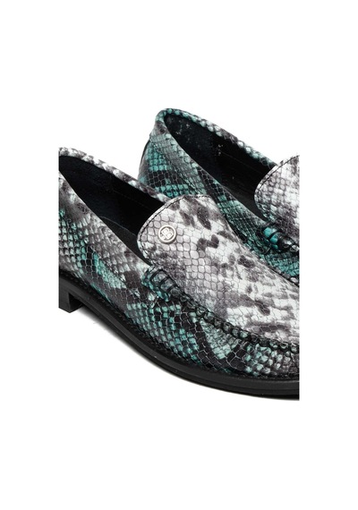 Bestello Bağcıksız Neolit Taban Loafer 101-mng-14 Kadın Ayakkabı Yesıl Yılan