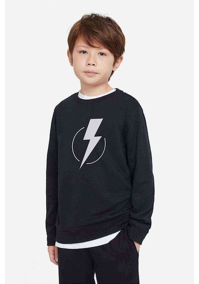 Tshirthane Flash Lightning Baskılı Unisex Çocuk Siyah Sweatshirt Siyah