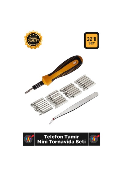Tornavida Premium Hassas Elektronik Laptop Hobi Onarım 32 Parça Telefon Tamir Mini Tornavida Seti Çok Renkli