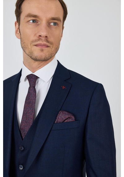 İmza Düz Filafil Mono Yaka Tam Astar Yelekli 6 Drop Slim Fit Takım Elbise 1001250171 Koyu Lacivert İmza Düz Filafil Mono Yaka Tam Astar Yelekli 6 Drop Slim Fit Takım Elbise 1001250171 Koyu Lacivert