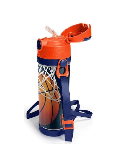 Coral High Kids Lacivert Turuncu Basketbol Desenli Pipetli Çelik Termos 500 Ml 11927