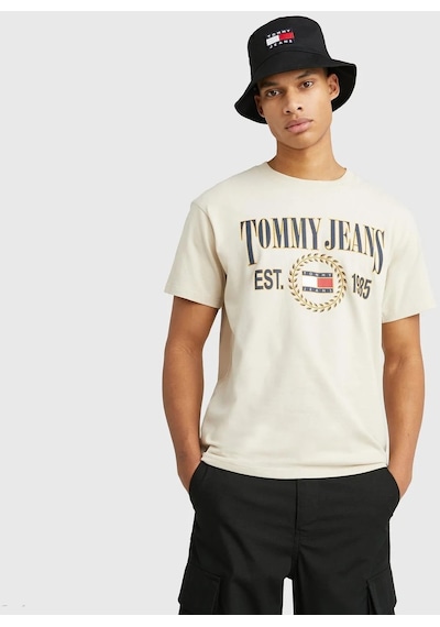 Tommy Hilfiger Tommy Hılfıger Erkek T-shırt Dm0dm16231-acı Krem