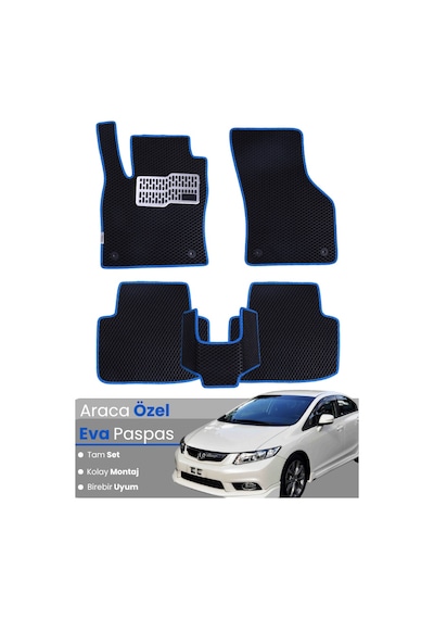 Honda Civic Fb7 Sedan 2012-2015 Uyumlu Eva Paspas Tam Set Araca Özel Tasarım,su Geçirmez 626