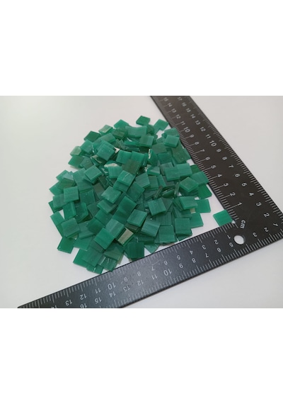 Açık Turkuaz Yeşil Kare Vitray Cam Mozaik Taşı - Sanatsal Mozaik İçin Yaklaşık 10 X 10 Mm