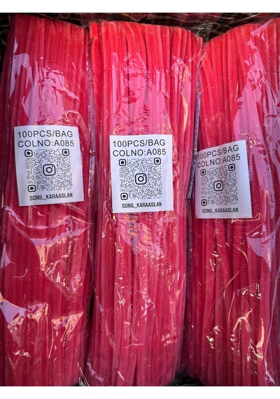 Şönil 100 Lü Açık Nar Çiçeği Renk Kod A085 30 Cm - Yoğun Tüylü Çubuğu Tel El İşi 100 Lü Paket