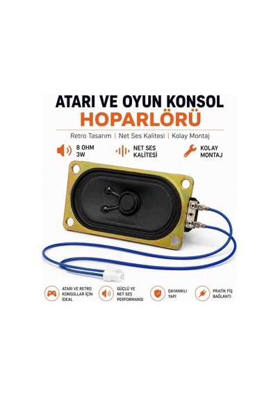 Atari Ve Oyun Konsolu Hoparlörü 8 Ohm 3w Kablolu Retro Oyun Konsolu Hoparlör Yedek Parça