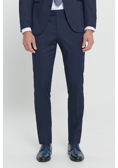 AC&Co / Altınyıldız Classics ERKEK LACI Ekstra Slim Fit Dar Kesim Kırlangıç Yaka Takım Elbise Lacivert