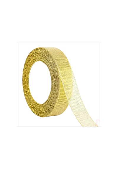 Parlak Simli Organze Kurdele, 2,5 Cm X 23 Mt - Altın 0 - 99