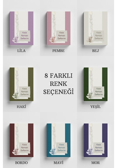 5 Yıllık Kaza Namazı Defterim - Haki Çok Renkli