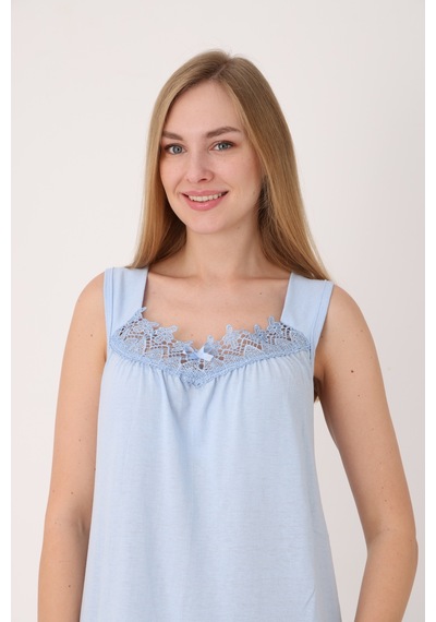 Yasar Underwear Kadın Dantelli Geniş Askılı Düzrenk Pamuk Gecelik Açık Mavi Açık Mavi Yasar Underwear Kadın Dantelli Geniş Askılı Düzrenk Pamuk Gecelik Açık Mavi Açık Mavi