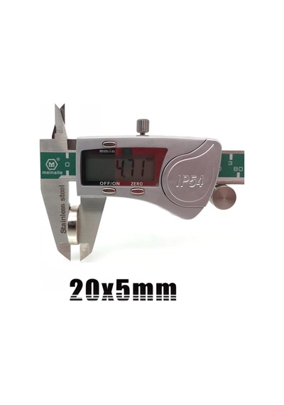 Ø20x5 Mm Neodyum Mıknatıs - Yuvarlak, Güçlü 2 Adet