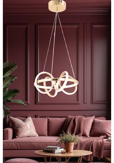 Sıla Ledli Modern Gold Avize Gold2