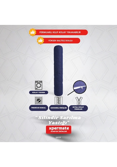 Xpermate Sarılma Yastığı Bacak Arası Yastığı Silindir 150cm Laciv