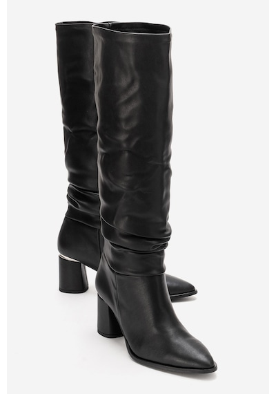 Luvishoes Luvi Shoes 120 Siyah Cilt Kadın Çizme Siyah