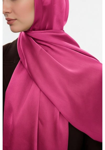 Mizalle & Yaqa Özel Saten Dokulu Pembe Şal Pembe