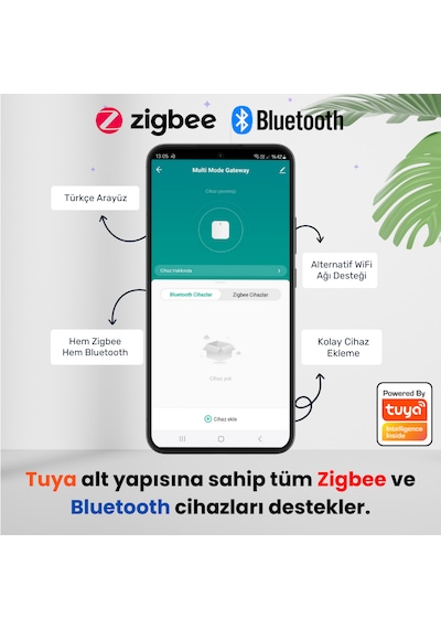 Tuya Uyumlu Zigbee + Bluetooth Hub Gateway - Köprü - Bridge