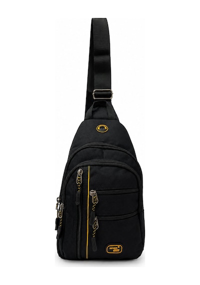 Seventeen Unisex Orta Boy Çok Gözlü Çapraz Askılı Body Bag Siyah-sarı