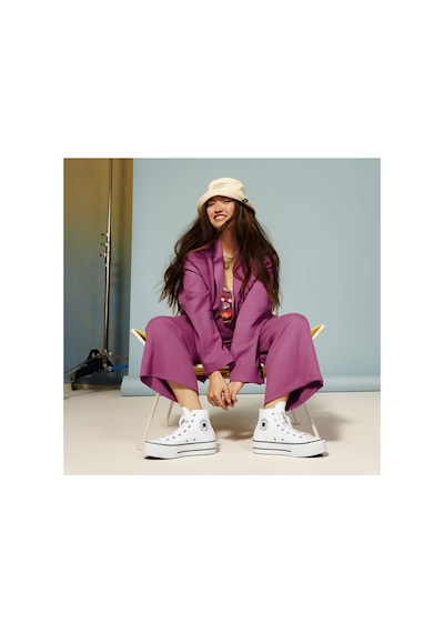 Converse Chuck Taylor All Star Lift Hi Unisex Platform Beyaz Sneaker Siyah
