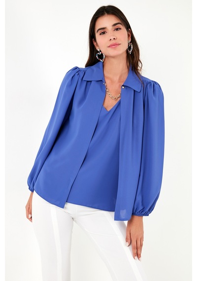 Lela Regular Fit V Yaka Balon Kol Bayan Bluz 611Bz0353 Saks