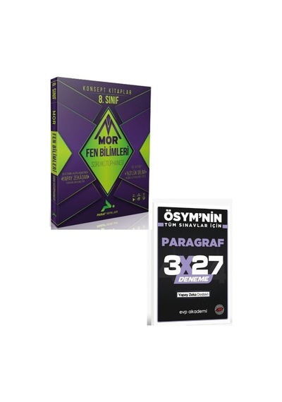 Paraf 2027 8. Sınıf Lgs Mor Fen Bilimleri Soru Kütüphanesi+ Evp Akademi Paragraf