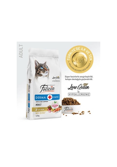 Hypoallergenic Somonlu Düşük Tahıllı Yetişkin Kedi Maması 12 Kg