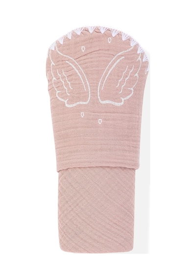 Wellgro Kapüşonlu Müslin Bebek Havlusu, Pembe