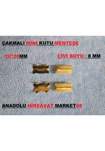 Dekoratif Mini Çakmalı Tavla ve Kutu Menteşe Sarı 12 Adet