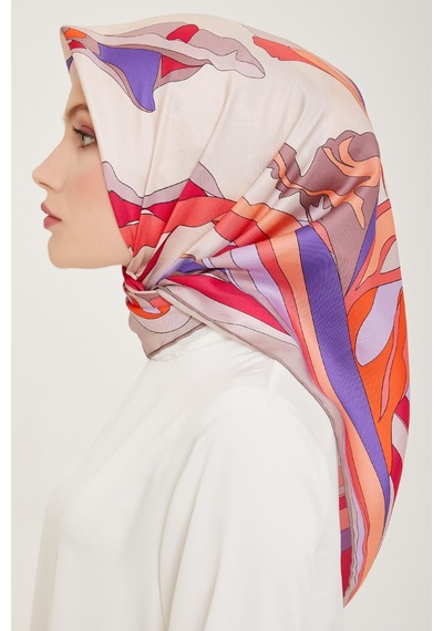 Belli Twill İpek Eşarp - 4017-06 Fuşya - Fuşya