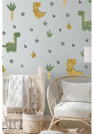 Sevimli Dinazorlar Çocuk Bebek Odası Sticker Seti