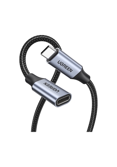 Ugreen Usb-c Erkek - Usb-c Dişi Gen-2 Örgülü Uzatma Kablosu 1 M, Uzay Grisi, 30205