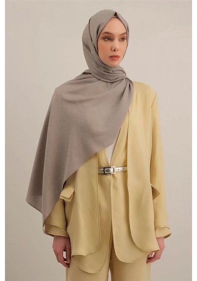Armine Link Desen Bambu Cotton Şal 2 Gri