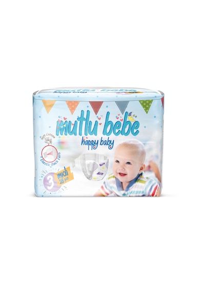 Mutlu Bebe Bebek Bezi 3 Numara Midi 28 Adet