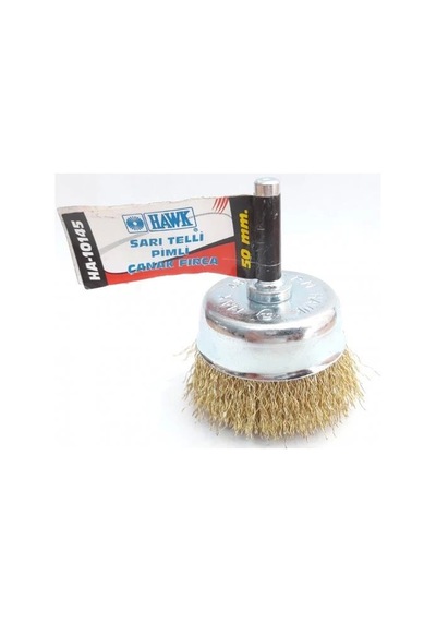 Mey İthalat Hawk Ha10145 Pimli Sarı Tel Çanak Fırça 50 Mm