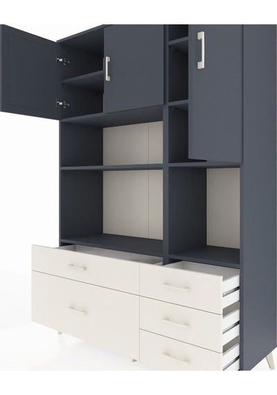 Hyperion Dolap 8 Raflı 5 Çekmeceli 3 Kapaklı 132x44x195 Antrasit-antrasit/aytaşı Antrasıt/aytası Hyperion Dolap 8 Raflı 5 Çekmeceli 3 Kapaklı 132x44x195 Antrasit-antrasit/aytaşı Antrasıt/aytası