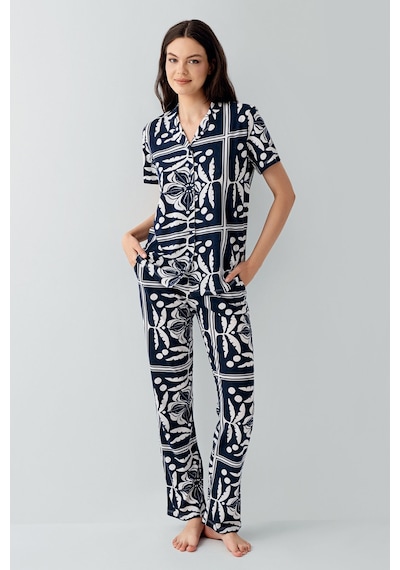 Arnetta Kadın Siyah Gömlek Pijama Takım Siyah