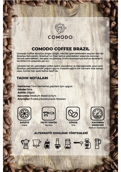 Comodo Coffee Brezilya Premium Gold Selection Filtre Kahve 250 G