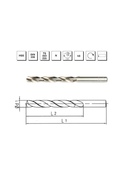 Mte Makina Takım 14.9 Mm Hss Dın 338 Silindirik Saplı Matkap Ucu Taşlanmış - B00007001490