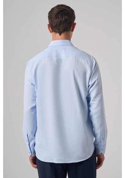 Morven Erkek A. Mavi Polyester Trend Desenli Dynamic Fit İtalyan Yaka Gömlek 26mc004021311 A. Mavi