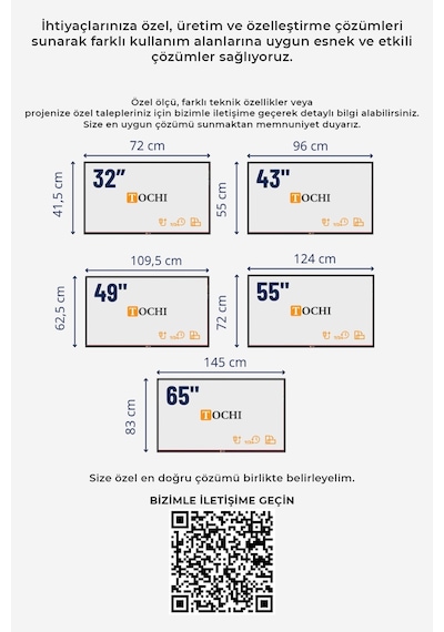 Digital Signage Ekran Duvara Monte Yüksek Parlaklık Full HD 7/24 Reklam & Ekranı 43 İnç