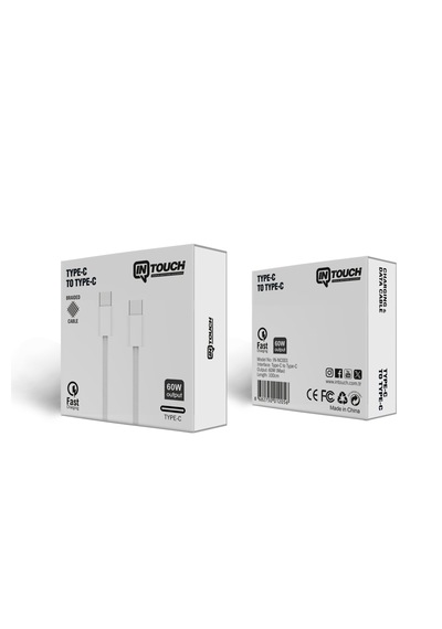 Type-c To Type-c 60w Örgü Data Ve Şarj Kablosu 100cm Beyaz