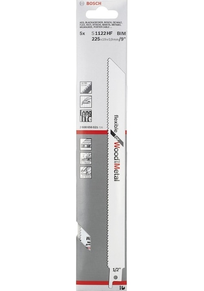 Bosch S 1122 HF Flexible For Wood and Metal 5'Li Panter Testere Bıçağı - 2608656021