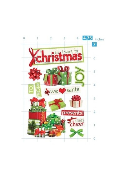 Paper House Productions 3d Çıkartmalar 4,5"x8,5"-all I Want For Christmas